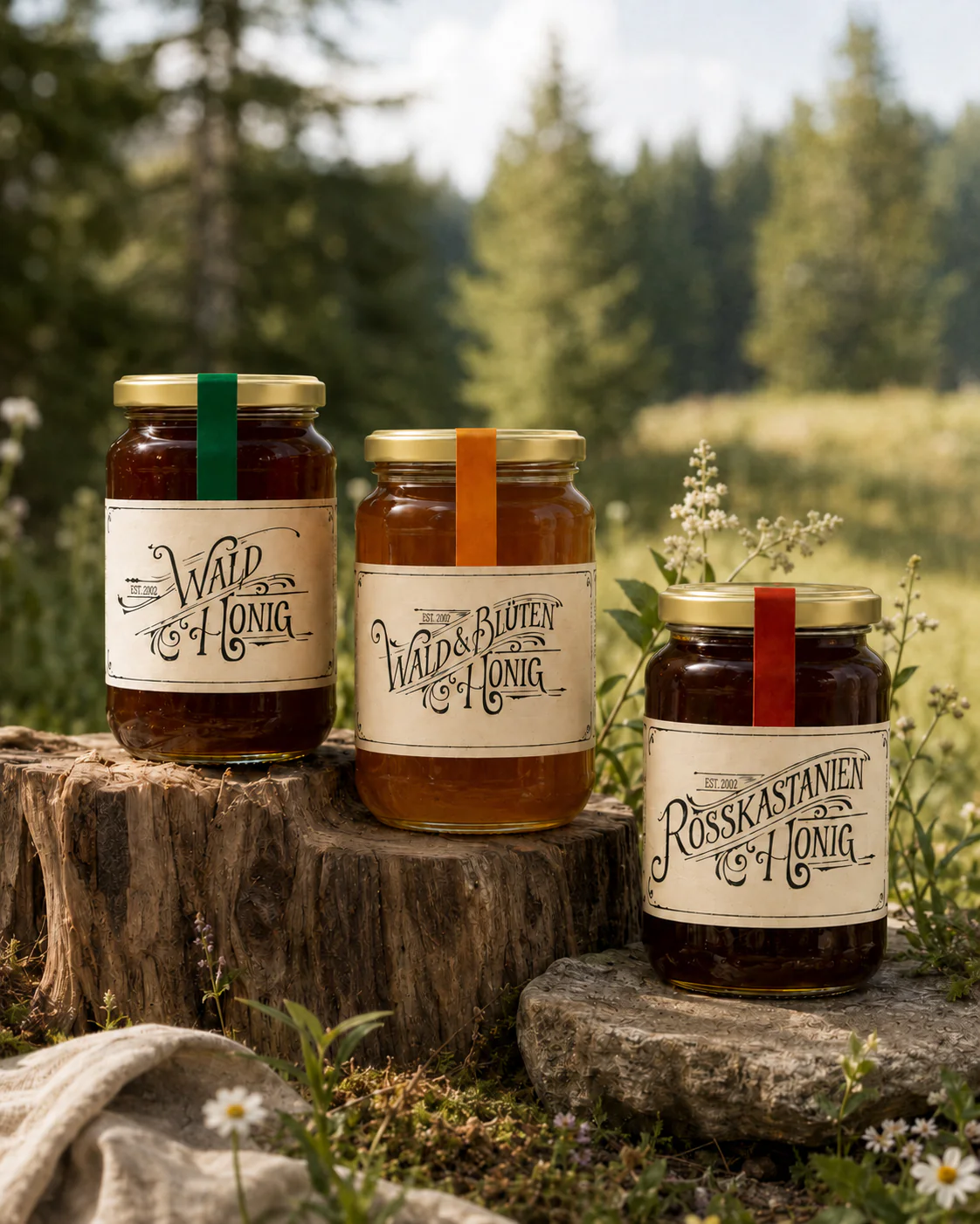 Illustrated label for Roland Bozso's honey