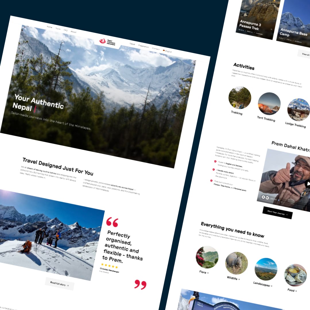 Nepal Himalayas Adventure brand identity with a Himalayan silhouette